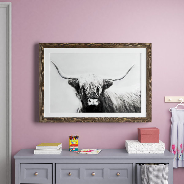 Union Rustic Highland Longhorn Framed Print & Reviews Wayfair